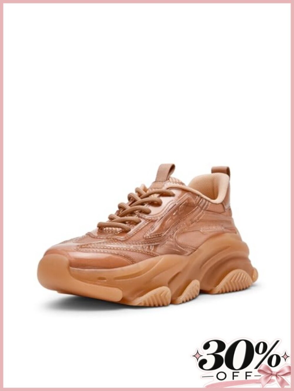Platform Lace-Up Fashion Sneakers Round Toe Low Top Casual Shoes